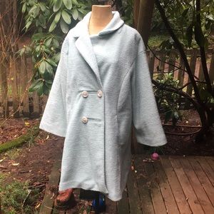 Anthropologie Elevenses women’s powder blue coat L